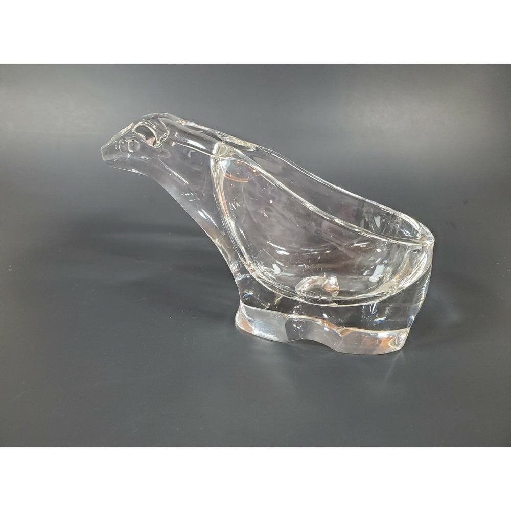 Vintage Sasaki Crystal Glass‎ Polar Bear CANDY Trinket Nut Dish Bowl MCM - Picture 6 of 9